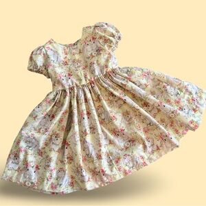 Miss Smarty Pants New Hand Crafted Yellow Easter Dress with Bunnies Size 4T